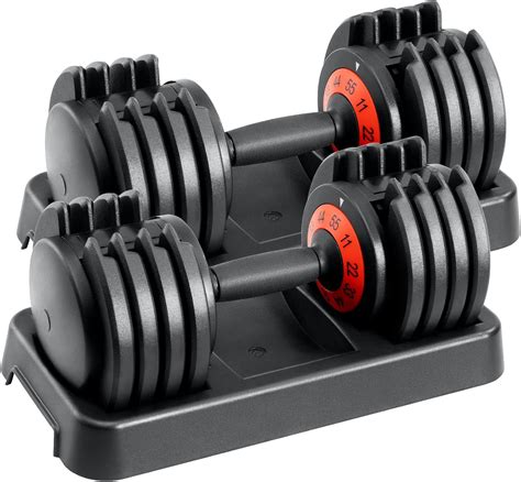 Buy HYPATA 55 lbs Pair Adjustable Dumbbell, Fast Adjust Dumbbell Weight ...