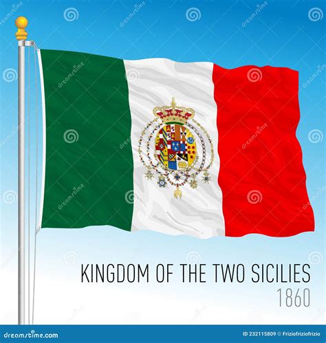 Kingdom of the Two Sicily Historical Flag, Italy, 1860 Stock Vector ...