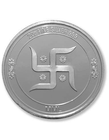 Modison Trimurti Silver Coin of 20 Grams in 24Kt 999 Purity Fineness in ...