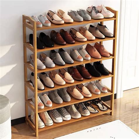 Ktaxon 6-Tier Bamboo Wood Shoe Shelf Shoe Rack 18-24 India | Ubuy