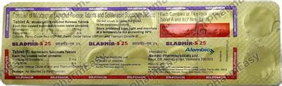 Bladmir S 25mg Strip Of 14 Tablets: Uses, Side Effects, Price & Dosage ...