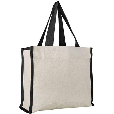 Wholesale Canvas Tote Bags with Front Pocket and Full Gusset – BagzDepot™