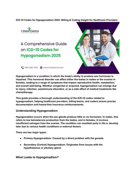 PPT - ICD-10 Codes for Hypogonadism 2025_ Billing & Coding Insight for ...