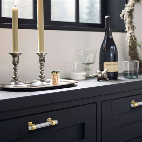 5 Pack Crystal Cabinet Pulls Gold Base Bathroom Drawer Pulls Clear ...