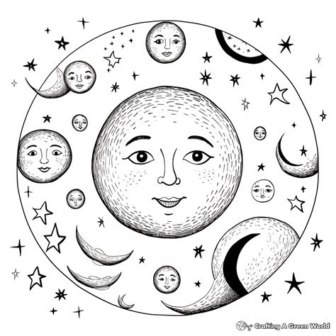 Realistic Moon Coloring Pages