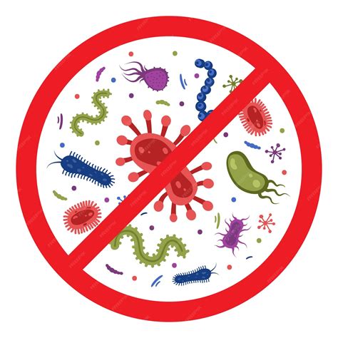 Premium Vector | Antibacterial defence icon Stop bacteria and viruses prohibition sign Antiseptic