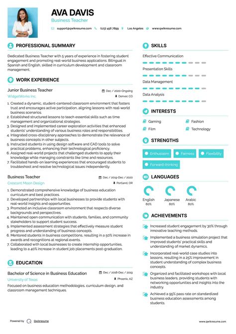 10+ Business Teacher Resume Samples & Templates for 2025