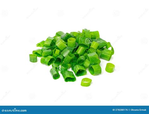 Green Onion Cuts Isolated, Scattered Fresh Chive Pile, Chopped Green ...