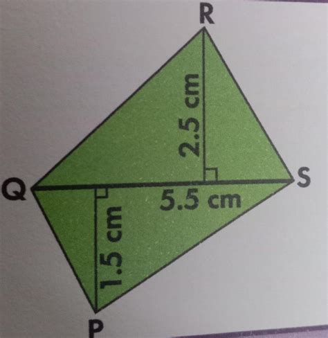 find the area of a quadrilateral PQRS in the adjoining figure :- QS-5.5 ...