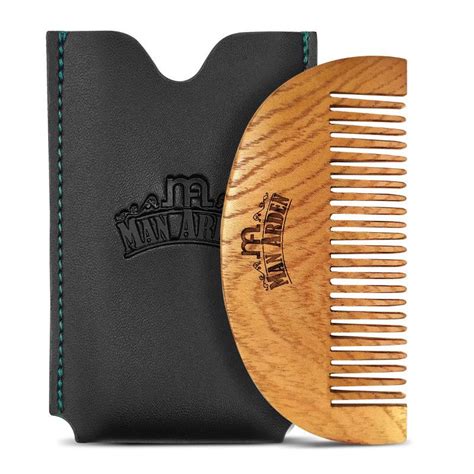 Buy Man Arden Pure Neem Wooden Pocket Size Beard Comb With Premium Faux ...