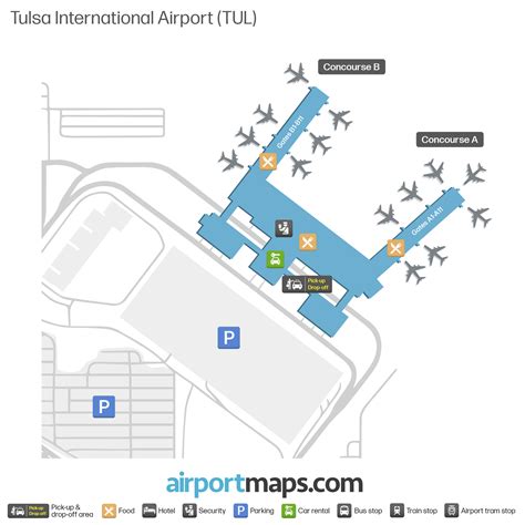 Map of Tulsa International Airport (TUL) – Terminal Map | Airportmaps.com