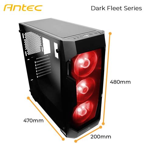 Original Antec DF500 RGB (ATX) Mid Tower Cabinet (Tempered Glass Side ...