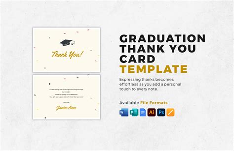 Editable Graduation Thank You Card Templates in Publisher to Download