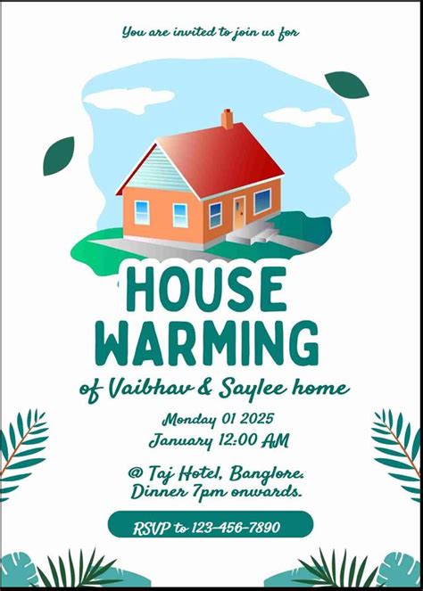 Create custom housewarming invitations for free - easyinvite