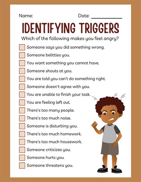 Identifying Triggers - Etsy Canada | L'apprentissage social et émotionnel, Bien-être mental, Colère