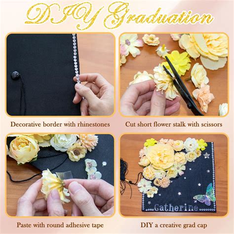 Snapklik.com : Orange DIY Graduation Cap Decorations Kit, 3D Artificial ...
