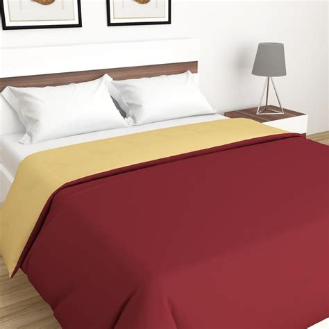 Buy Juniper Red Solid Reversible Double Bed Comforter - 100GSM from ...