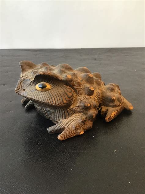 Carved Wood Wart Frog at 1stDibs