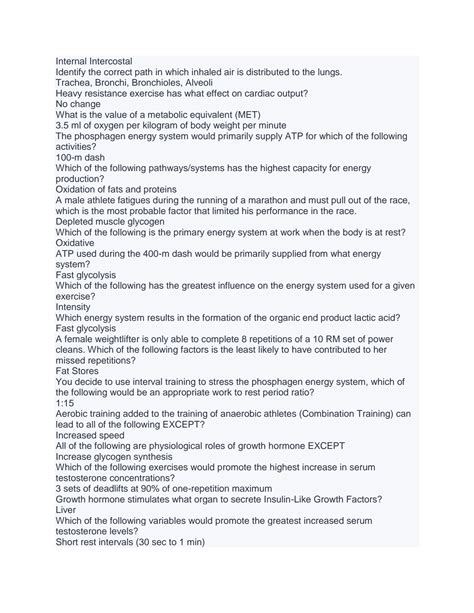 SOLUTION: Cscs practice exam - Studypool