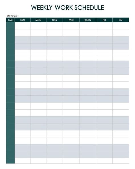 Free Printable Work Schedule 的图像结果