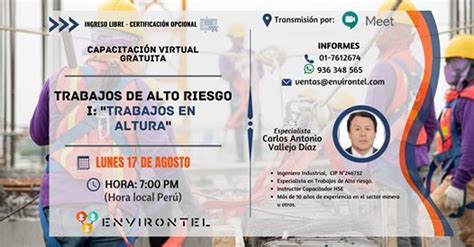 Trabajos de alto riesgo I: Trabajos en altura, Environtel, La Molina ...