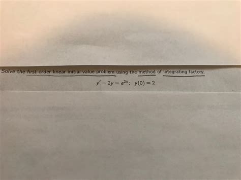 Image result for First Order Initial Value Problem