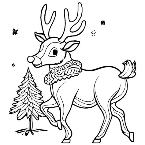 Reindeer Coloring Template