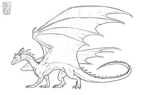 dragon drawing outline