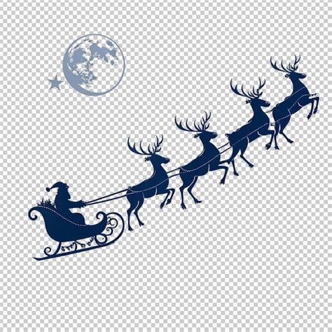 A reindeer with a sleigh and reindeer | Premium AI-generated PSD
