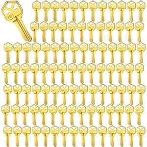 Brass Finish Key Blanks, KW1 Uncut Blank Keys, Pack of 100 Keys ...