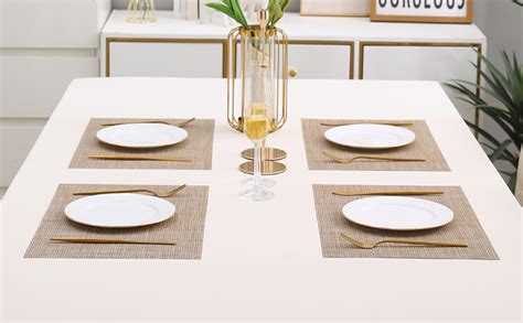 Buy HOKIPO PVC Washable Mats for Dining Table - 45x30 cm Placemats, Set ...