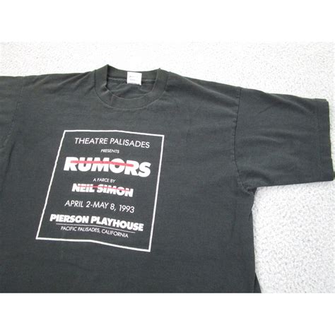 Fruit Of The Loom VINTAGE Neil Simon Shirt Mens L Black Rumors Play ...