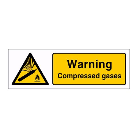 Warning Compressed gases sign | British Safety Signs