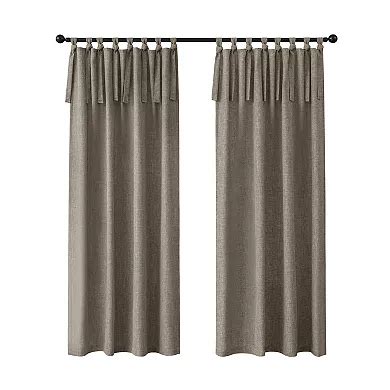 Awesome Home Linen Texture Knot Tie Light Filtering Curtain Pair 2-pc.