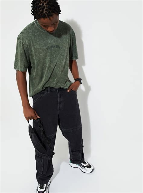 Buy URB_N Men Oversized Acid Wash Back Printed T-shirt Online at just ...