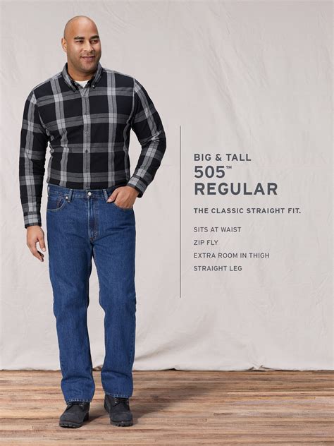 Buy Levi's Men's Big & Tall 505 Regular Fit Jeans Online at Lowest ...