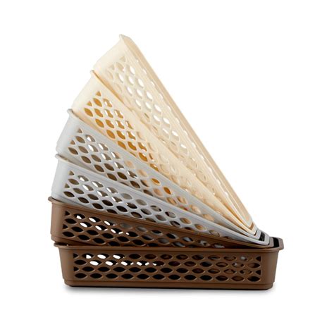 RATAN PLASTICWARE Diana Tray Rectangular-Narrow (Pack of 6) Plastic ...