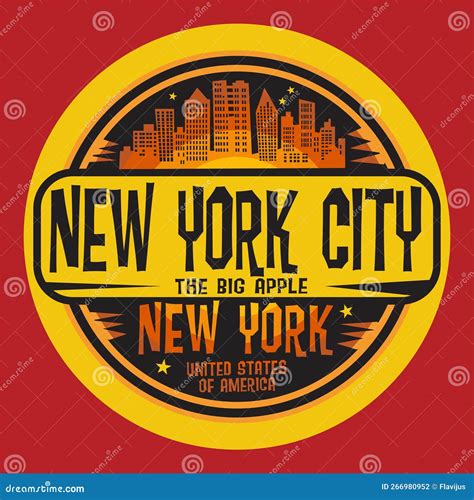 Emblem with the Name of New York City, New York Stock Vector ...