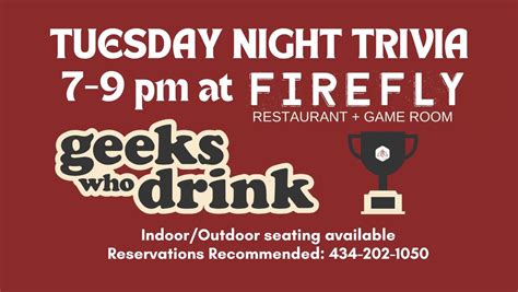 Geeks Who Drink Tuesday Trivia Night, 1304 E Market St, Charlottesville ...