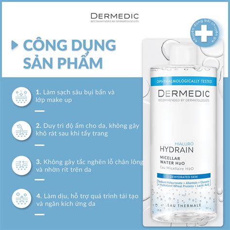 Nước tẩy trang Dermedic 2 in 1 cho da khô cấp ẩm HA Hydrain3 Hialuro ...