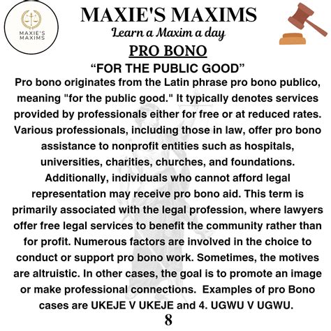 [8.0]: PRO BONO. Exploring the Power of Pro Bono… | by MAXIE'S MAXIMS ⚖ ...