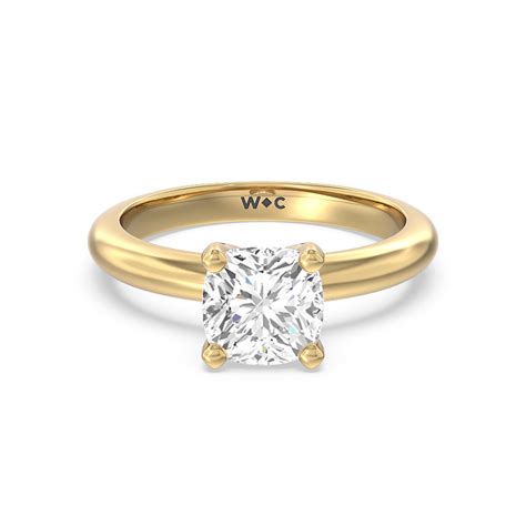 Medi Classic Four Prong Solitaire 1 CTTW Cushion Cut Lab Grown Diamond ...