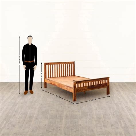 Buy Helios Leffe Sheesham Wood Single Bed- Brown from Helios by Home ...