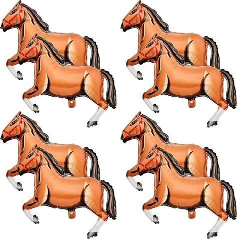 Buy 8 Pieces 40 Inch Large Horse Foil Balloon Brown Horse Balloon ...