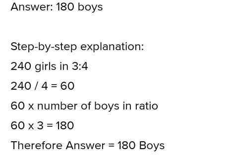 in a school the ratio of the number of boys to number of girls is 3:4 ...