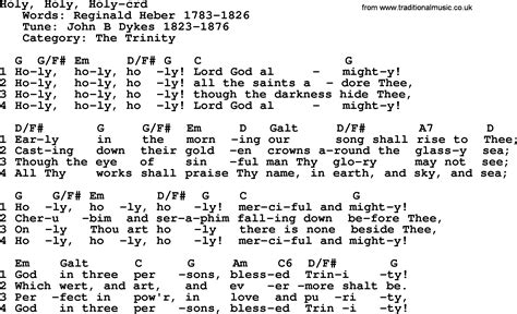 Wedding Hymns and songs: Holy, Holy, Holy - lyrics, chords and PDF