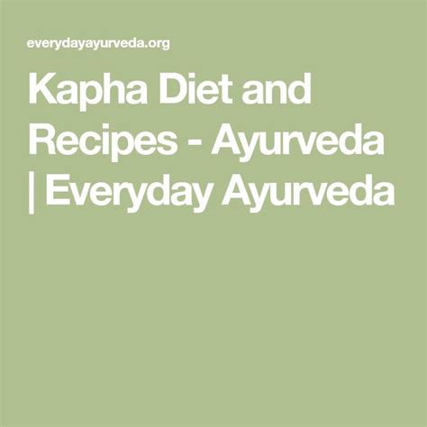 kapha diet recipes