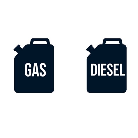 Gasoline canister labeled Diesel, Gas in black. Vector illustration 13461790 Vector Art at Vecteezy