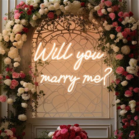 Will You Marry Me Neon Sign for Wall Decor, Dimmable Marry Me Light Up ...