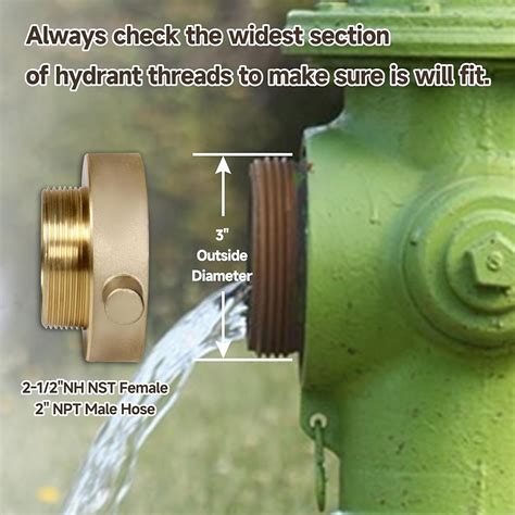 Unrulysoul 2-1/2 NH NST Female x 2 NPT Male Fire Adapter, India | Ubuy